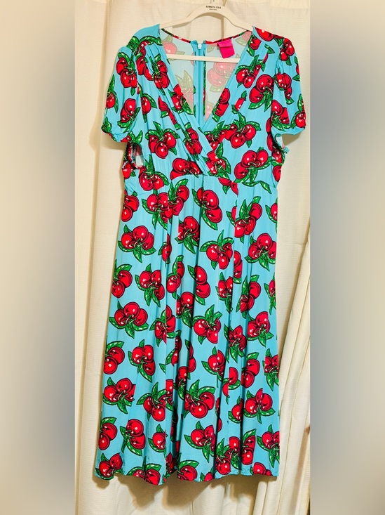 torrid Dresses & Skirts - Torrid Red and Blue Betsey Johnson Large Cherry 🍒 Print Dress 👗